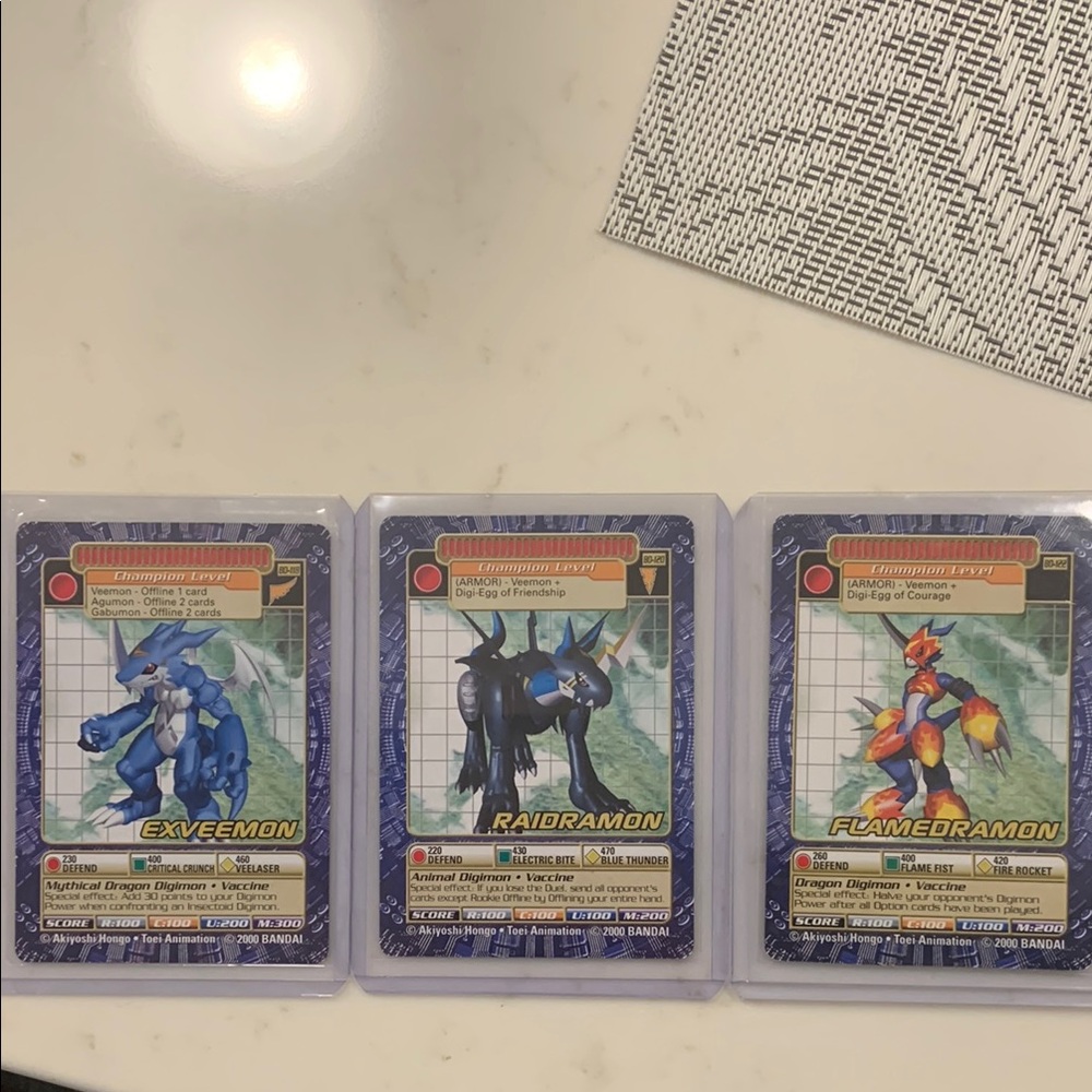 Digimon Trading Cards from Bandai 2000 Vintage.